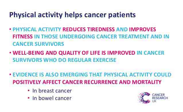 Physical activity helps cancer